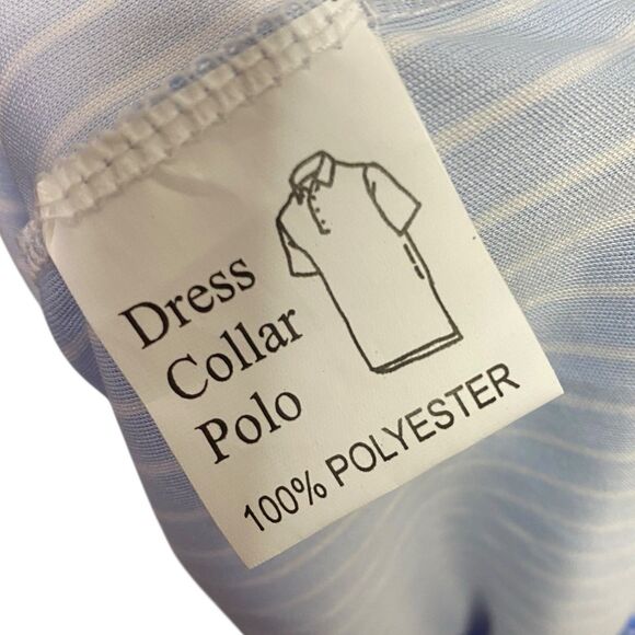 Collars & Co Polo Shirt Mens 3XL Blue White Stripe Performance Golf Preppy NEW - Picture 6 of 8